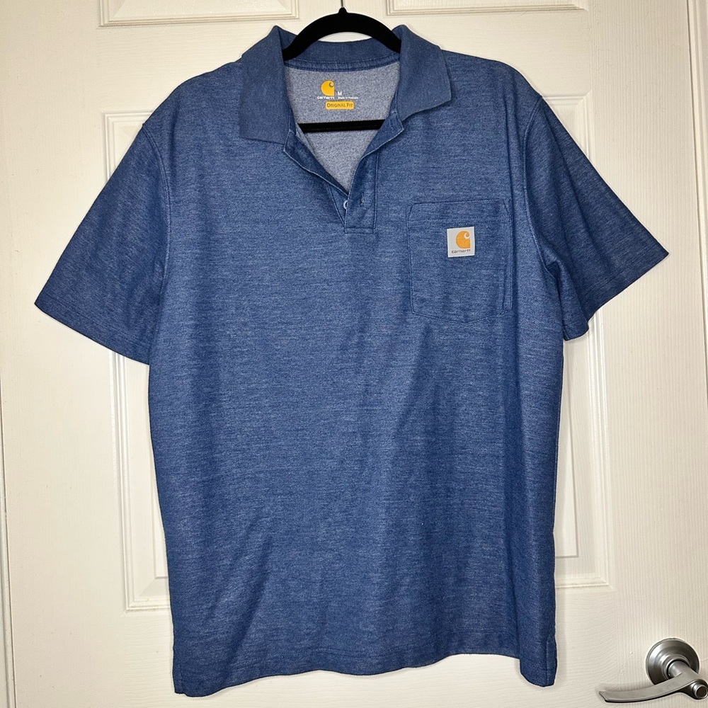 Carhartt Original Fit Blue Polo - Size M